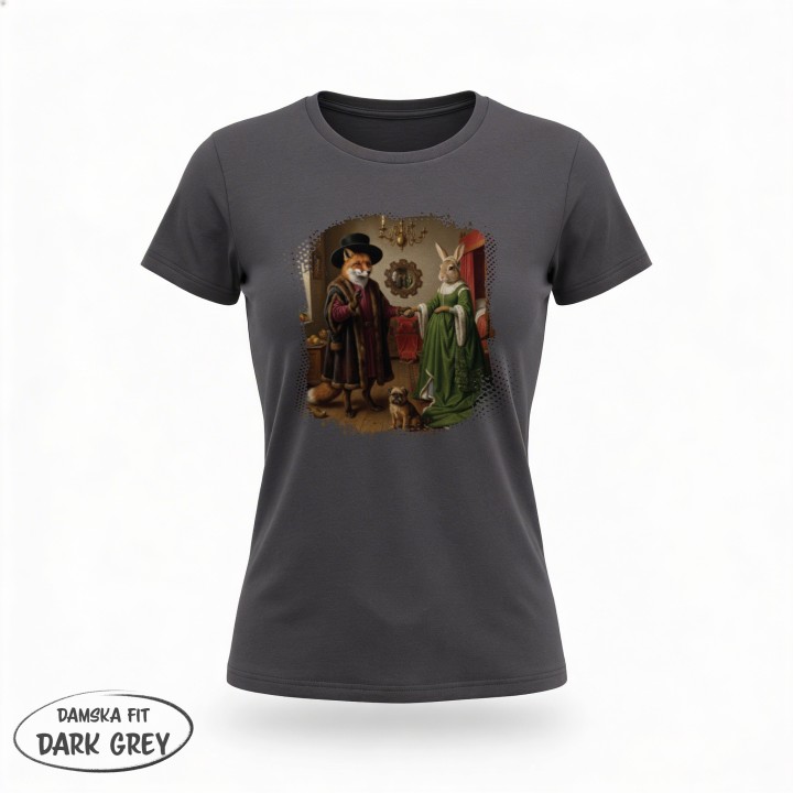 Koszulka Małżeństwo Arnolfinich Parodia Lis i Zając | Art T-shirt