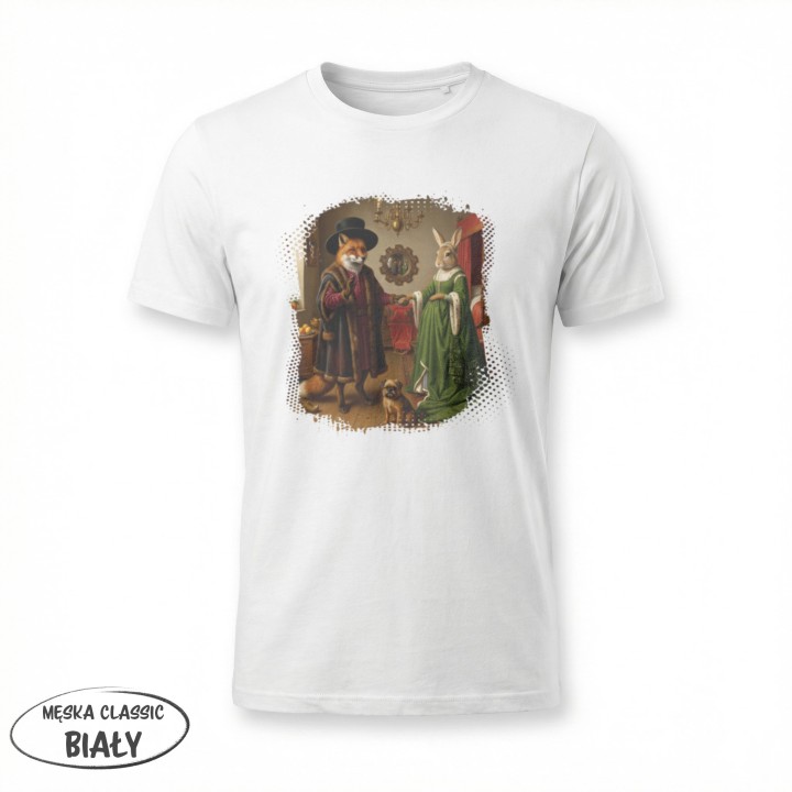 Koszulka Małżeństwo Arnolfinich Parodia Lis i Zając | Art T-shirt