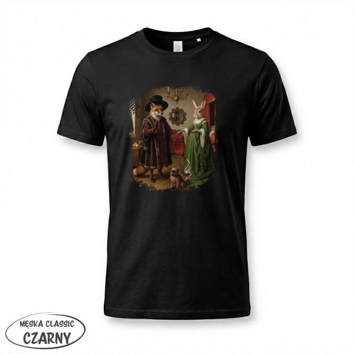 Koszulka Małżeństwo Arnolfinich Parodia Lis i Zając | Art T-shirt