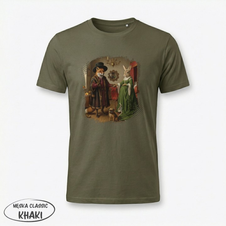 Koszulka Małżeństwo Arnolfinich Parodia Lis i Zając | Art T-shirt