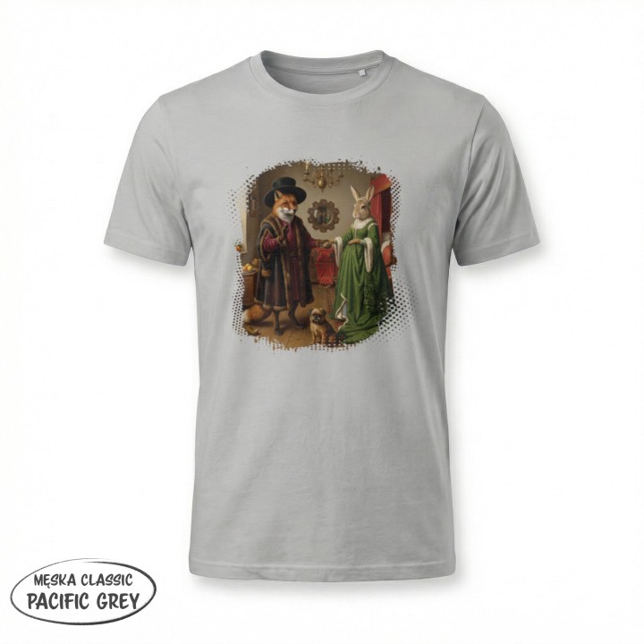 Koszulka Małżeństwo Arnolfinich Parodia Lis i Zając | Art T-shirt