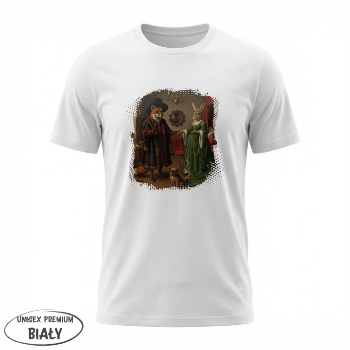 Koszulka Małżeństwo Arnolfinich Parodia Lis i Zając | Art T-shirt