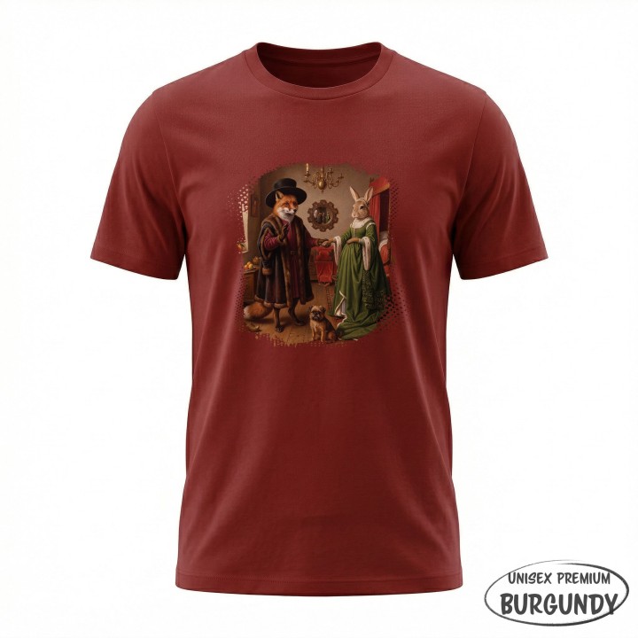 Koszulka Małżeństwo Arnolfinich Parodia Lis i Zając | Art T-shirt