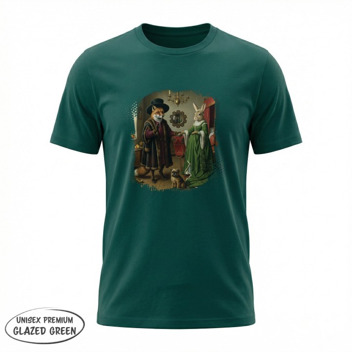 Koszulka Małżeństwo Arnolfinich Parodia Lis i Zając | Art T-shirt