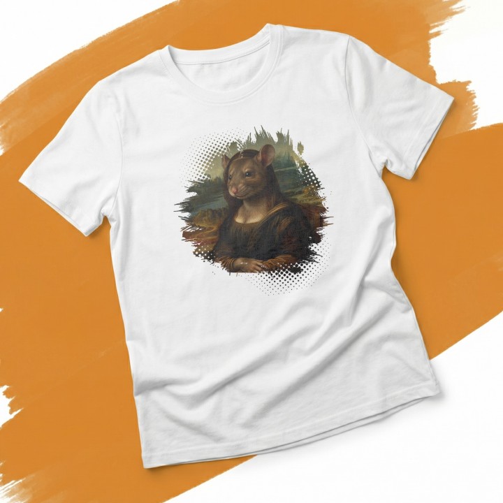 Koszulka Mona Lisa Gryzoń Parodia Sztuki | T-shirt z humorem