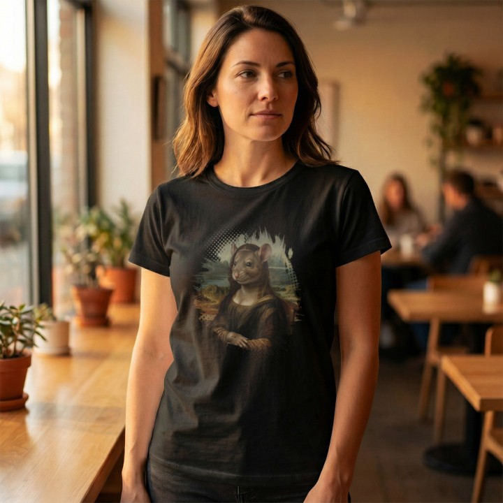 Koszulka Mona Lisa Gryzoń Parodia Sztuki | T-shirt z humorem