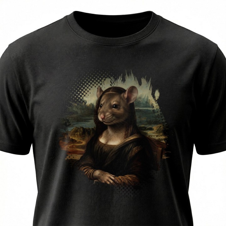 Koszulka Mona Lisa Gryzoń Parodia Sztuki | T-shirt z humorem