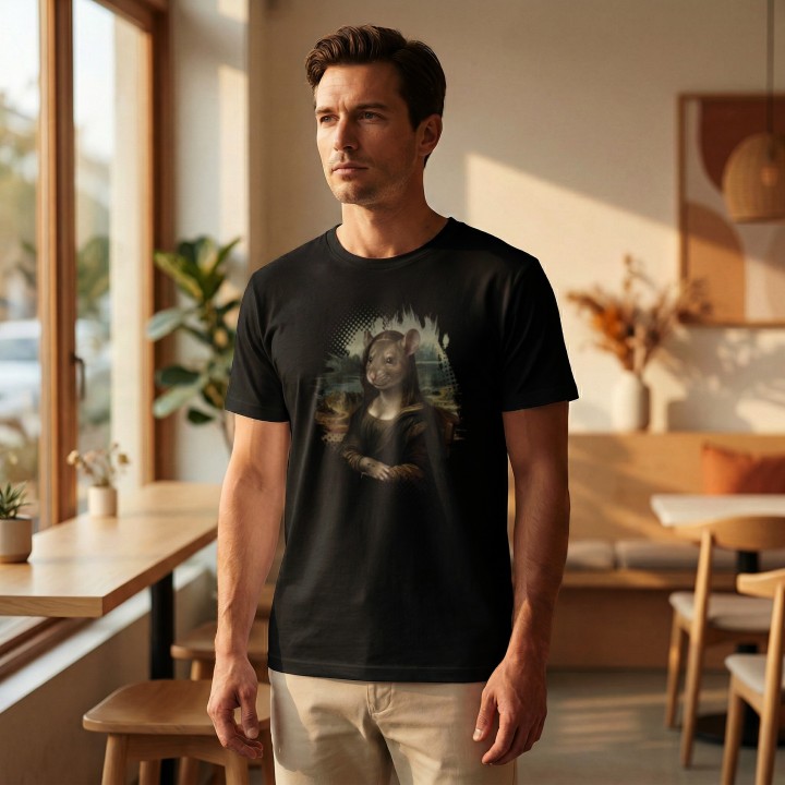 Koszulka Mona Lisa Gryzoń Parodia Sztuki | T-shirt z humorem