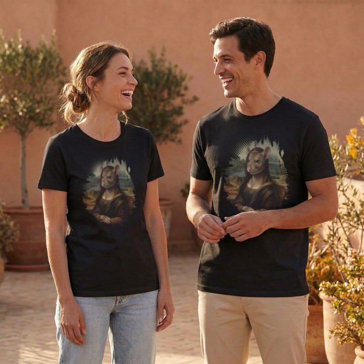 Koszulka Mona Lisa Gryzoń Parodia Sztuki | T-shirt z humorem