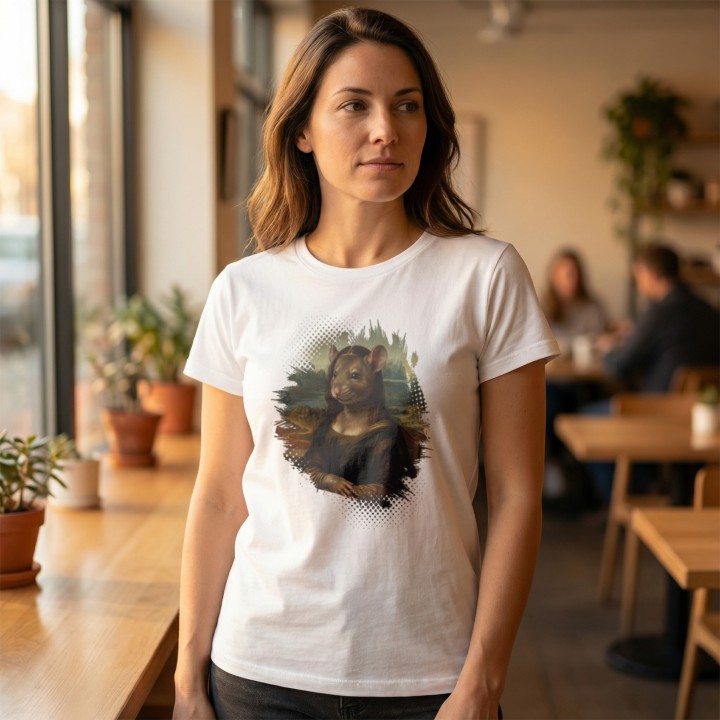 Koszulka Mona Lisa Gryzoń Parodia Sztuki | T-shirt z humorem