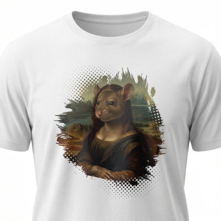 Koszulka Mona Lisa Gryzoń Parodia Sztuki | T-shirt z humorem