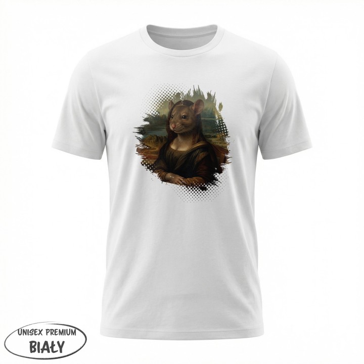 Koszulka Mona Lisa Gryzoń Parodia Sztuki | T-shirt z humorem