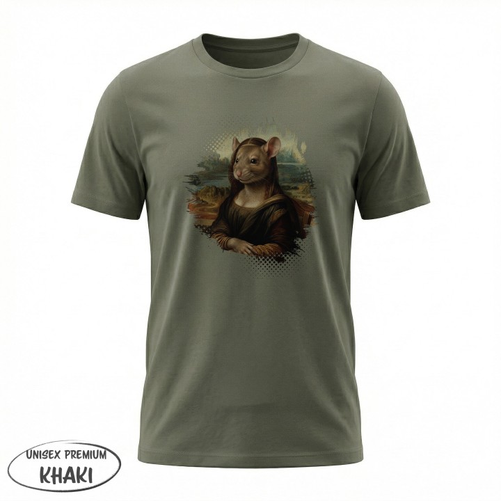 Koszulka Mona Lisa Gryzoń Parodia Sztuki | T-shirt z humorem