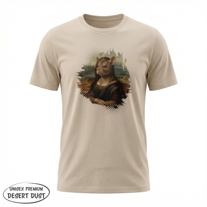 Koszulka Mona Lisa Gryzoń Parodia Sztuki | T-shirt z humorem
