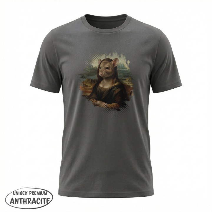 Koszulka Mona Lisa Gryzoń Parodia Sztuki | T-shirt z humorem