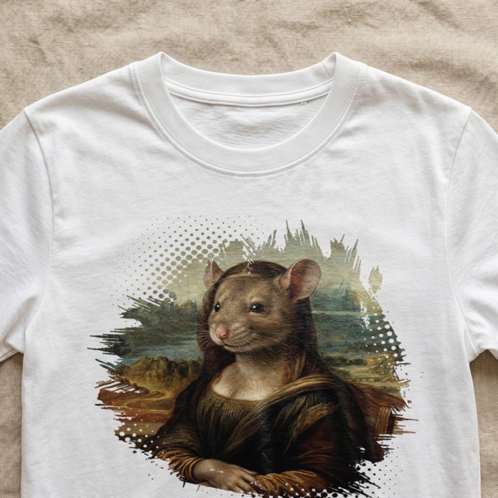 Koszulka Mona Lisa Gryzoń Parodia Sztuki | T-shirt z humorem