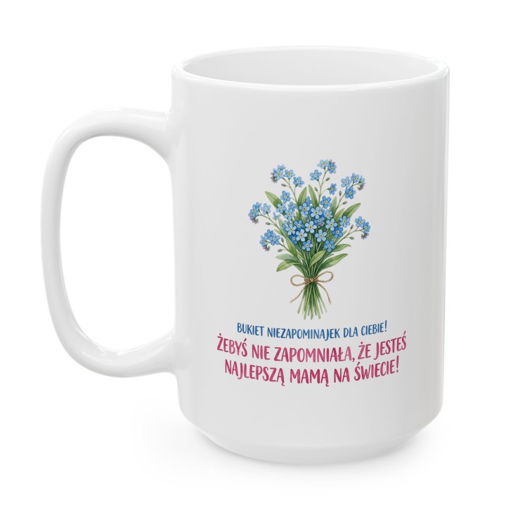 Kubek z nadrukiem Niezapominajki dla Mamy - Najlepsza Mama na świecie