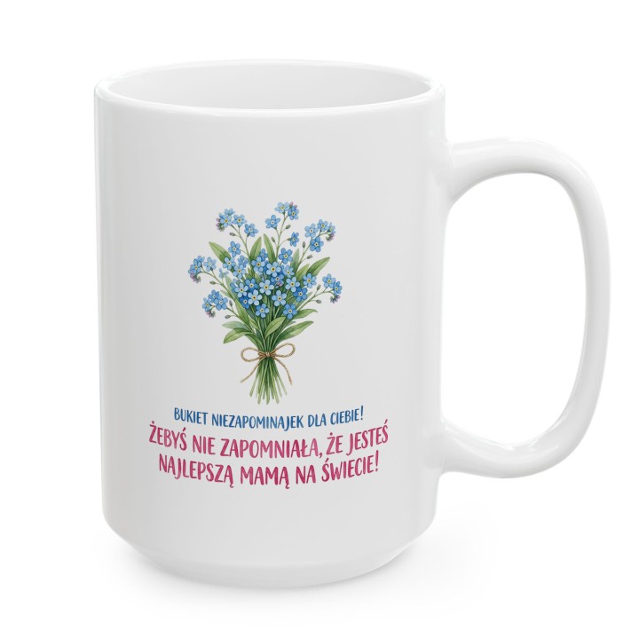 Kubek z nadrukiem Niezapominajki dla Mamy - Najlepsza Mama na świecie
