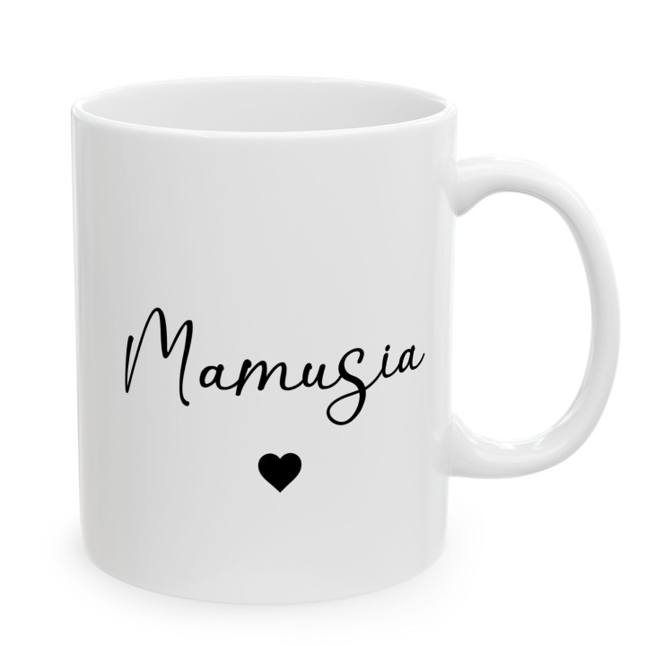 Kubek dla Mamy minimalistyczny - Mamusia z sercem, prezent