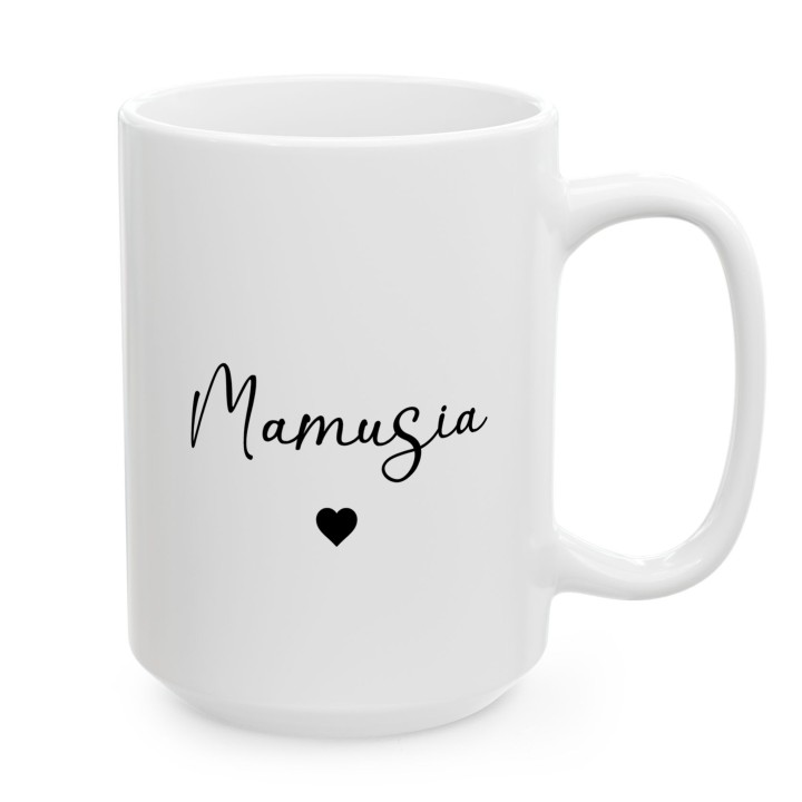 Kubek dla Mamy minimalistyczny - Mamusia z sercem, prezent