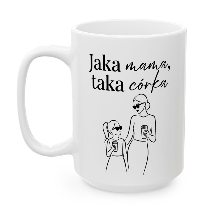 Kubek Jaka mama taka córka - prezent dla mamy od córki line art