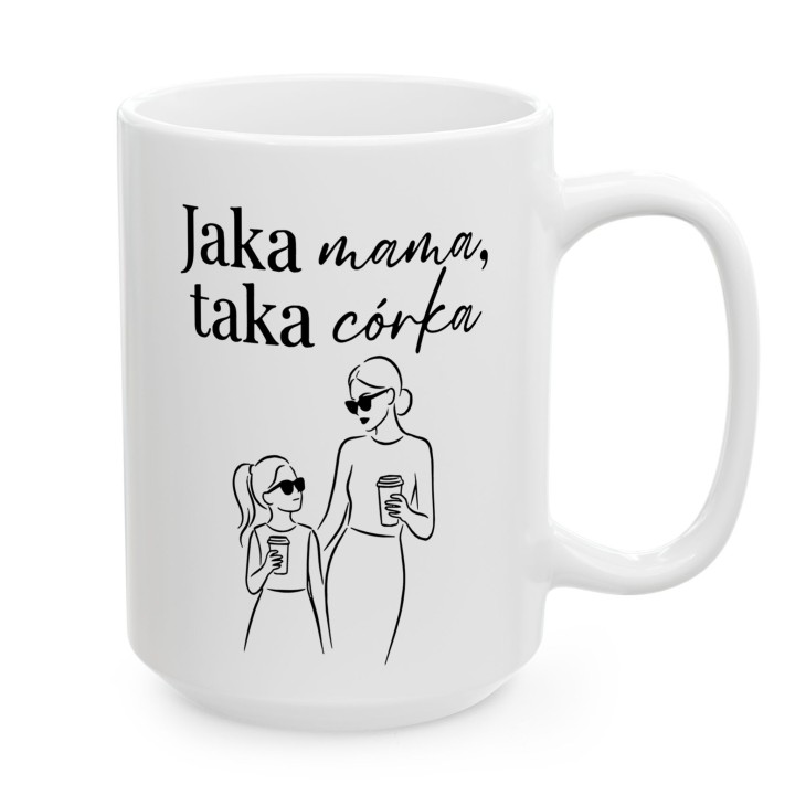 Kubek Jaka mama taka córka - prezent dla mamy od córki line art