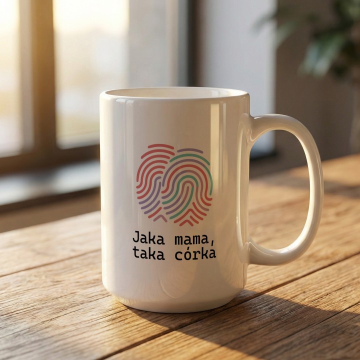 Kubek Jaka mama taka córka – Prezent dla mamy i córki z nadrukiem