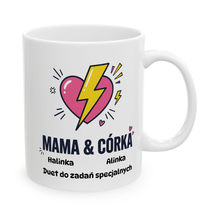 Personalizowany kubek Mama i Córka z imionami | Prezent dla duetu