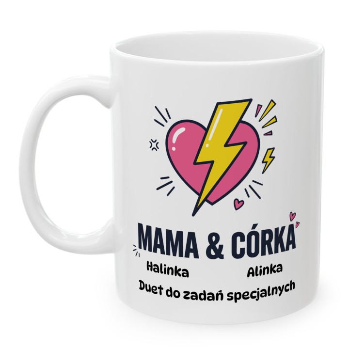 Personalizowany kubek Mama i Córka z imionami | Prezent dla duetu