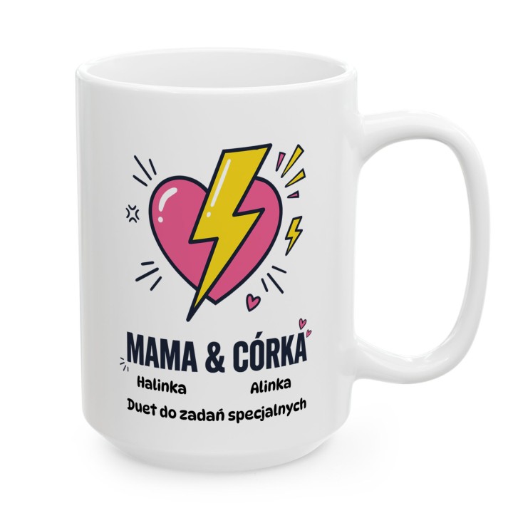 Personalizowany kubek Mama i Córka z imionami | Prezent dla duetu