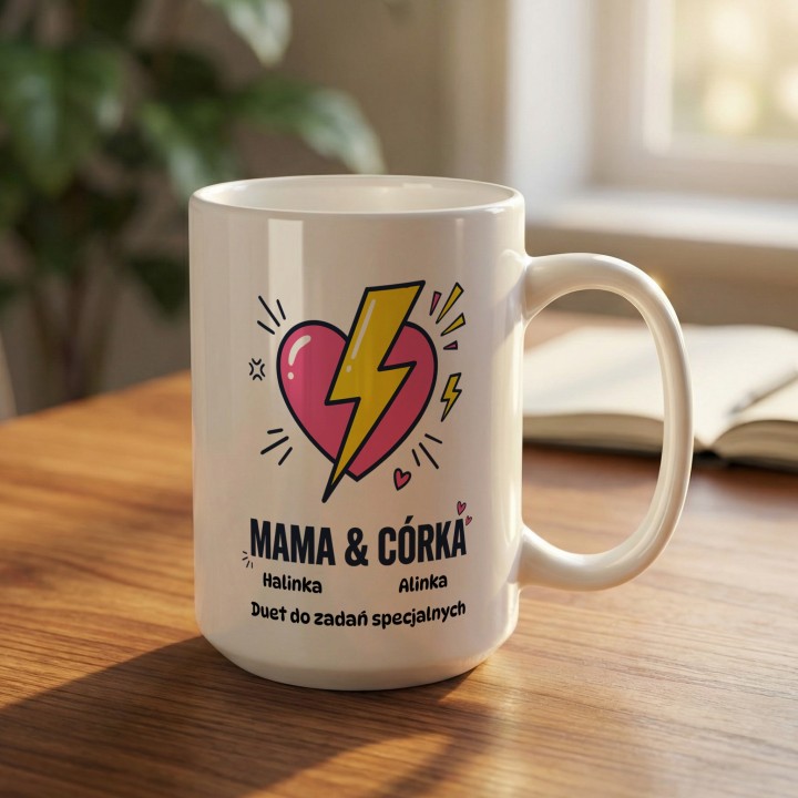 Personalizowany kubek Mama i Córka z imionami | Prezent dla duetu