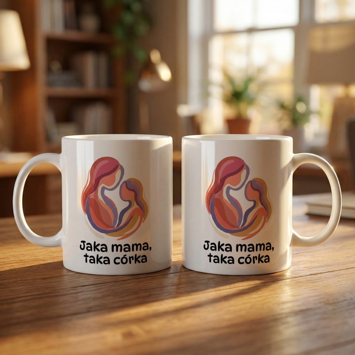 Kubek Jaka mama, taka córka – prezent dla mamy i córki z grafiką