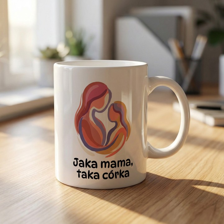 Kubek Jaka mama, taka córka – prezent dla mamy i córki z grafiką