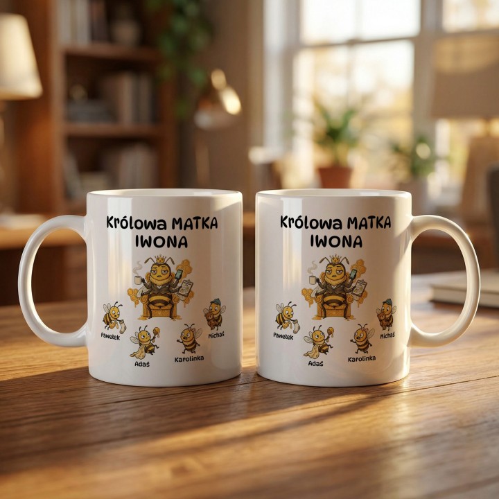 Personalizowany kubek dla mamy Królowa Matka – Imiona dzieci