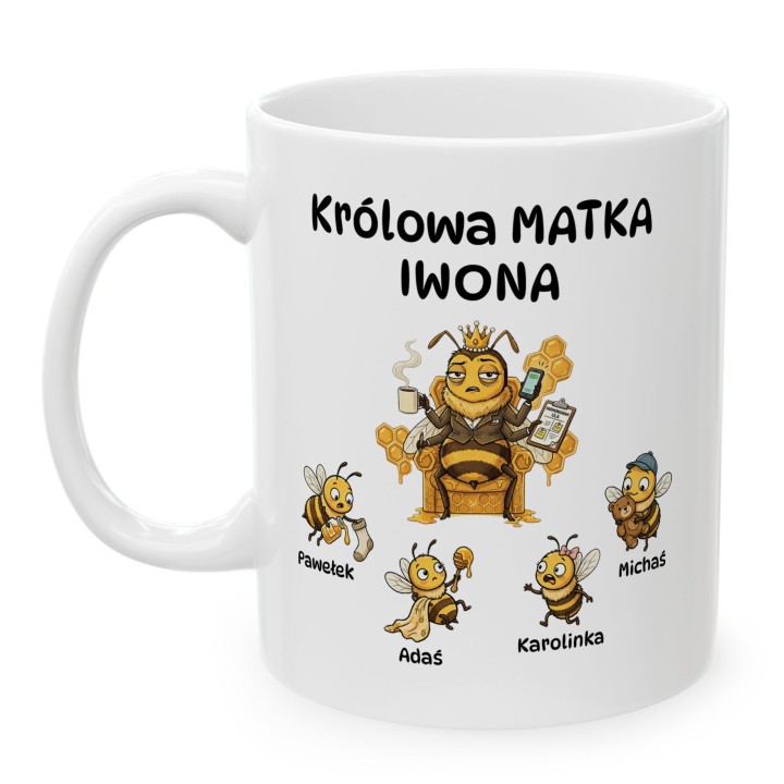Personalizowany kubek dla mamy Królowa Matka – Imiona dzieci