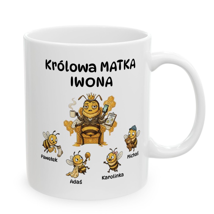 Personalizowany kubek dla mamy Królowa Matka – Imiona dzieci
