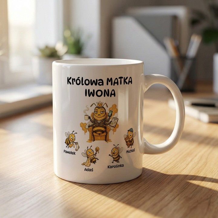 Personalizowany kubek dla mamy Królowa Matka – Imiona dzieci