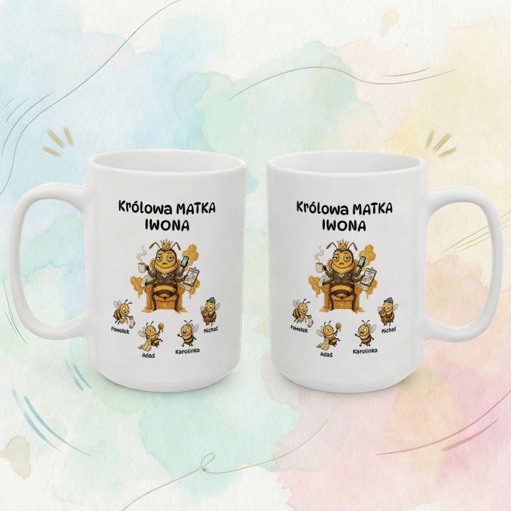 Personalizowany kubek dla mamy Królowa Matka – Imiona dzieci