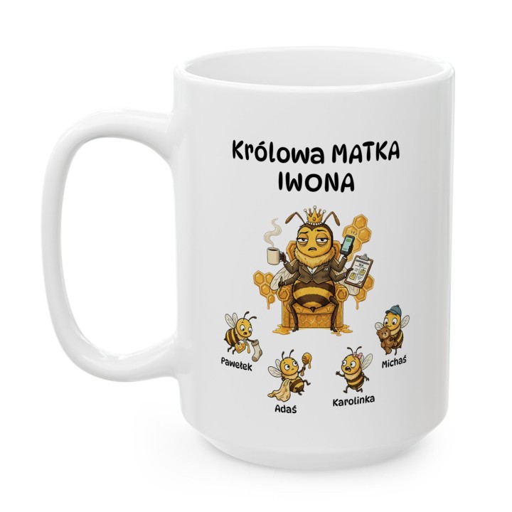 Personalizowany kubek dla mamy Królowa Matka – Imiona dzieci