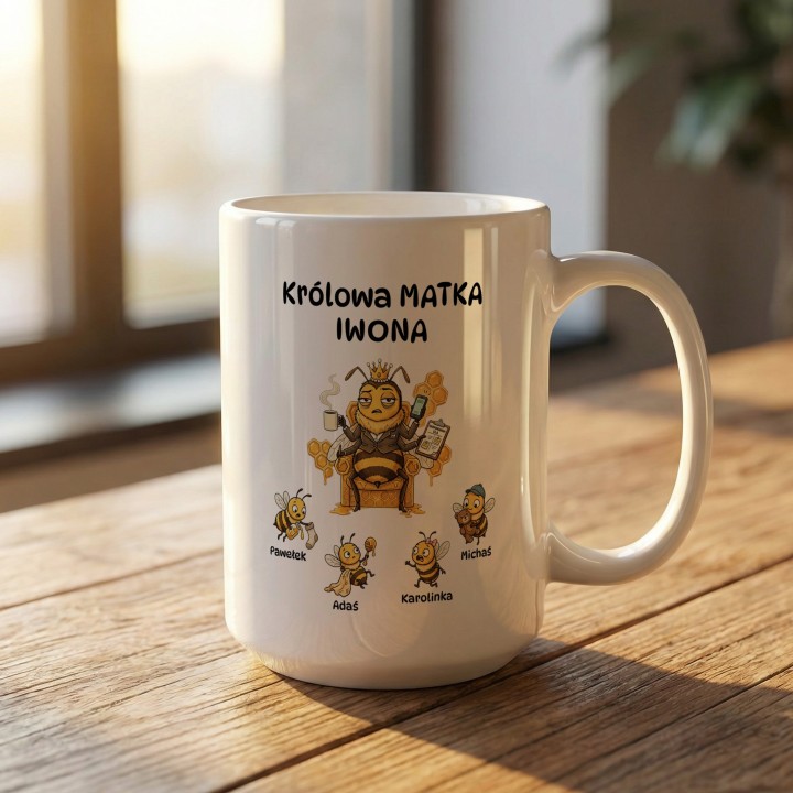 Personalizowany kubek dla mamy Królowa Matka – Imiona dzieci