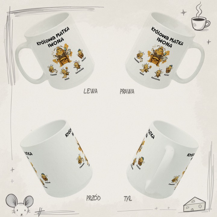 Personalizowany kubek dla mamy Królowa Matka – Imiona dzieci