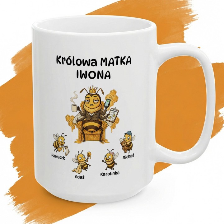Personalizowany kubek Królowa Matka Pszczoła | CEO Domowego Chaosu