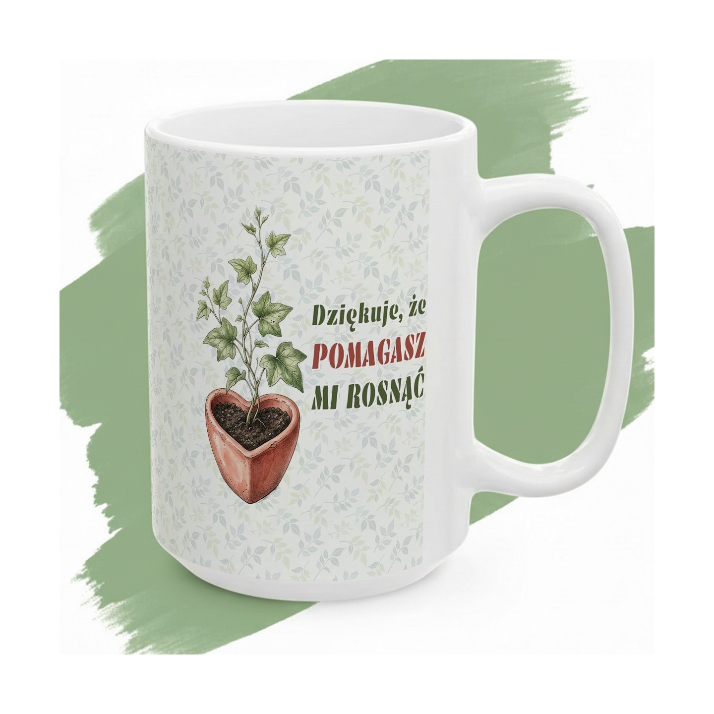 Kubek z nadrukiem Dziękuję, że pomagasz mi rosnąć – dla Twojego Mentora