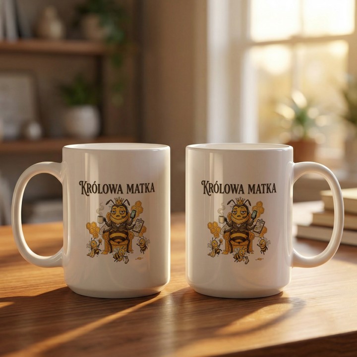 Kubek Królowa Matka – Śmieszny prezent dla mamy i szefowej ula