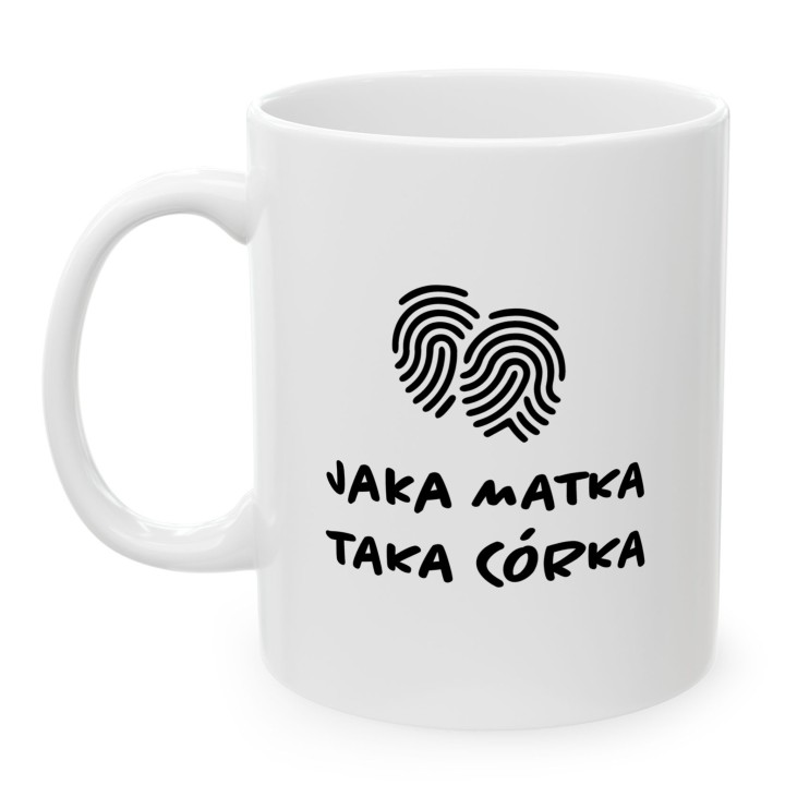 Kubek Jaka matka taka córka – Odciski palców | Prezent dla duetu