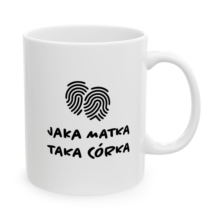 Kubek Jaka matka taka córka – Odciski palców | Prezent dla duetu