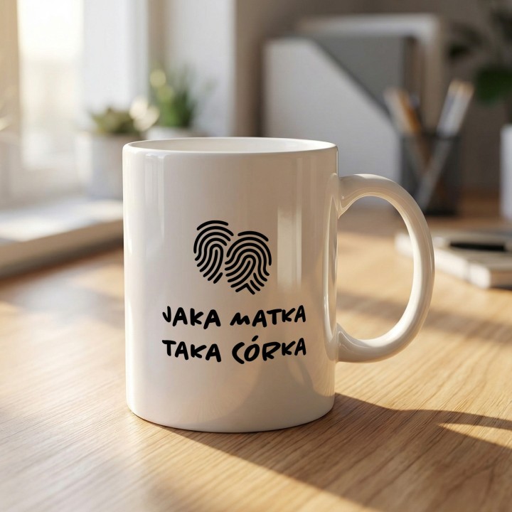 Kubek Jaka matka taka córka – Odciski palców | Prezent dla duetu