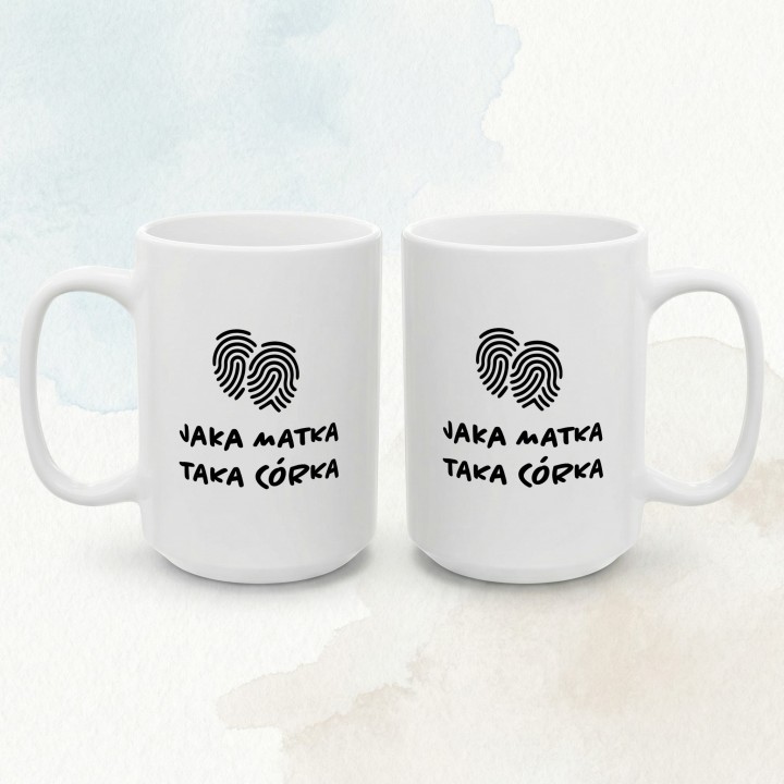 Kubek Jaka matka taka córka – Odciski palców | Prezent dla duetu