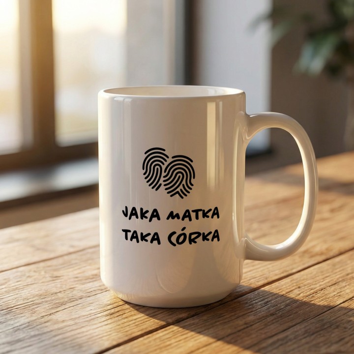 Kubek Jaka matka taka córka – Odciski palców | Prezent dla duetu
