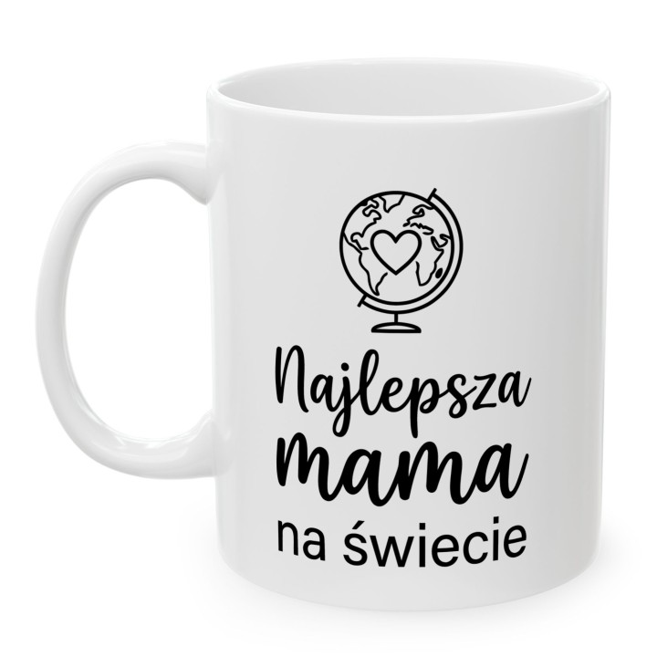 Kubek dla mamy Najlepsza mama na świecie | Globus z sercem
